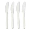 Mediumweight Plastic Cutlery, Knife, White, 300/Pack2