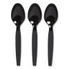 Heavyweight Plastic Cutlery, Teaspoon, Black, 100/Pack2