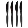 Heavyweight Plastic Cutlery, Knives, Black, 100/Pack2