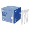 Eco-ID Mediumweight Compostable Cutlery, Fork, White, 300/Pack1