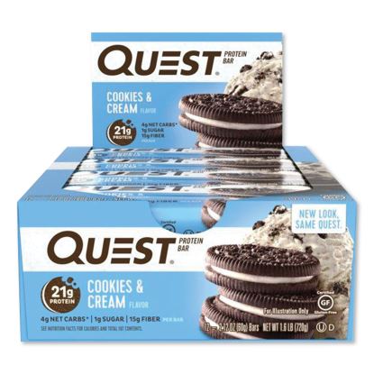 Protein Bars, Cookies and Cream, 2.12 oz Bar, 12 Bars/Box1