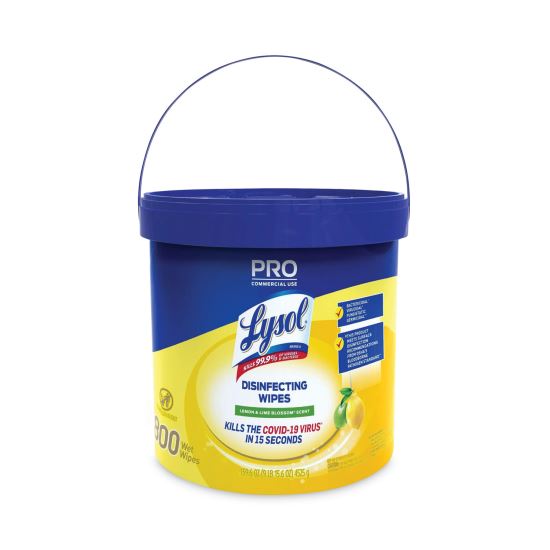Professional Disinfecting Wipe Bucket, 6 x 8, Lemon and Lime Blossom, 800 Wipes/Bucket, 2 Buckets/Carton1