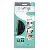 D-Wings Nail-Free Cord Clips, 12 Small 0.38", Six Large 0.5", Black, 18/Pack1