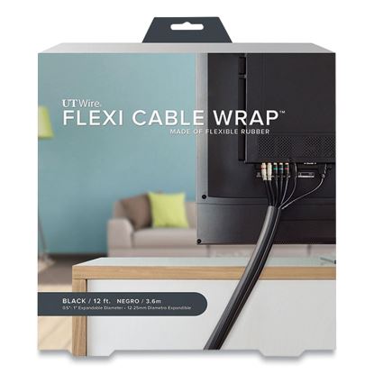 Flexi Cable Wrap, 0.5" to 1" x 12 ft, Black1