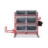 Tote Picking Cart Storage Bracket, For Use w/Rubbermaid Commercial Tote Picking Cart, Tubular Steel, 18.5 x 21.7 x 13.9, Red2