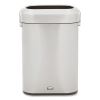 Refine Series Waste Receptacle, Rectangular Slim, 15 gal, Stainless Steel1