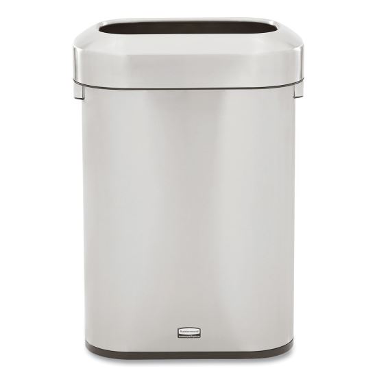 Refine Series Waste Receptacle, Rectangular Slim, 15 gal, Stainless Steel1