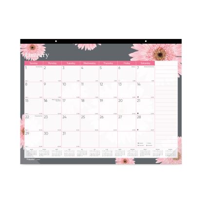 Monthly Desk Pad Calendar, 22 x 17, Pink/White Sheets, Clear Binding, Clear Corners, 12-Month (Jan to Dec): 20231