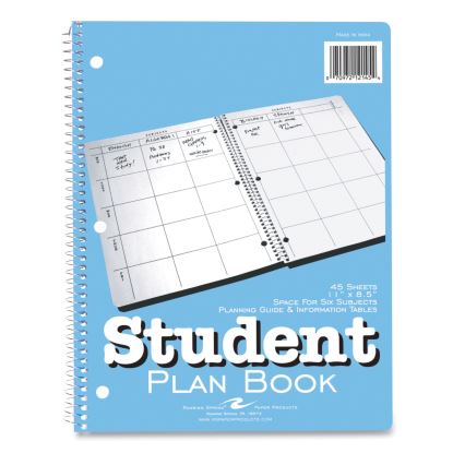 Student Weekly Assignment and Planning Book, 40 Weeks: 6 Subjects, Blue/White Cover, 11 x 8.5, 45 Sheets1