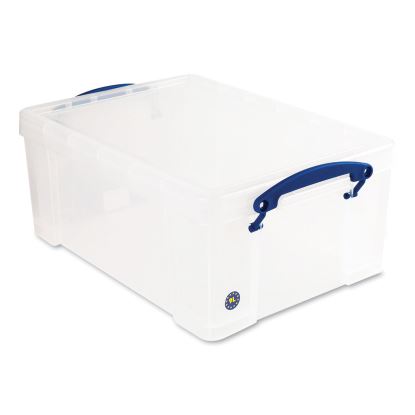 Snap-Lid Storage Bin, 2.38 gal, 10.25" x 14.5" x 6.25", Clear/Blue1