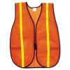 Polyester Mesh Safety Vest, One Size Fits All, Orange with 0.75" Lime Green Stripe1