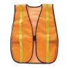 Polyester Mesh Safety Vest, One Size Fits All, Orange with 0.75" Lime Green Stripe2