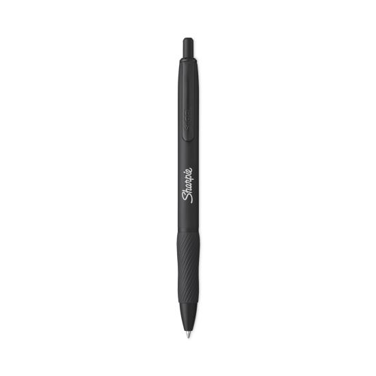 S-Gel Premium Metal Barrel Gel Pen, Retractable, Medium 0.7 mm, Black Ink, Black Barrel, 4/Pack1