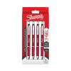 S-Gel Premium Metal Barrel Gel Pen, Retractable, Medium 0.7 mm, Black Ink, Red Barrel, 4/Pack2