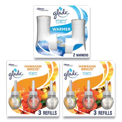 Plugin Scented Oil, Hawaiian Breeze, 0.67 oz, 2 Warmers and 6 Refills/Pack1