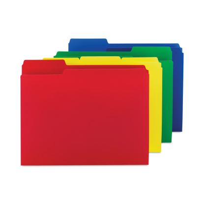 Top Tab Poly Colored File Folders, 1/3-Cut Tabs: Assorted, Letter Size, 0.75" Expansion, Assorted Colors,12/Pack1