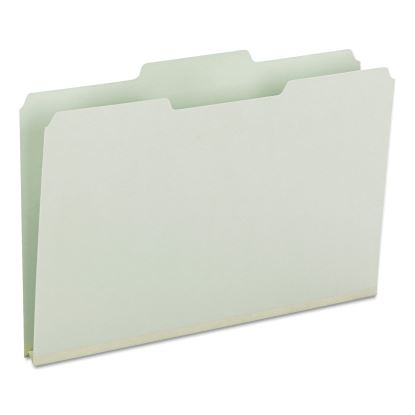 Expanding Recycled Heavy Pressboard Folders, 1/3-Cut Tabs: Assorted, Legal Size, 1" Expansion, Gray-Green, 25/Box1