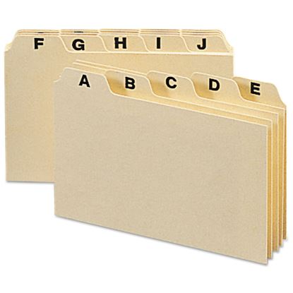 Picture of Manila Card Guides, 1/5-Cut Top Tab, A to Z, 3 x 5, Manila, 25/Set