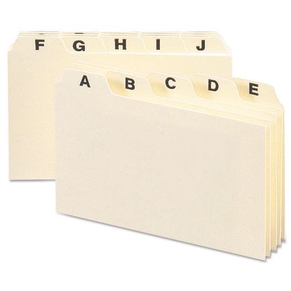 Picture of Manila Card Guides, 1/5-Cut Top Tab, A to Z, 4 x 6, Manila, 25/Set
