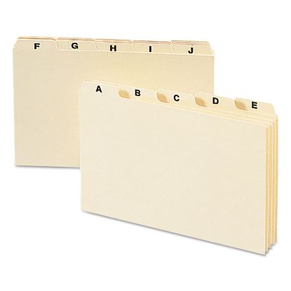 Picture of Manila Card Guides, 1/5-Cut Top Tab, A to Z, 5 x 8, Manila, 25/Set