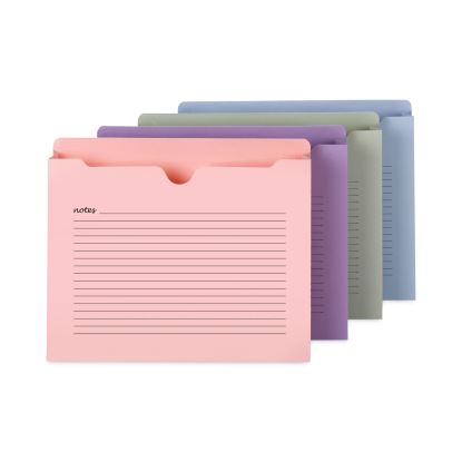 Notes File Jackets, Straight Tab, 2" Expansion, Letter Size, Assorted Colors, 12/Pack1