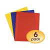 Poly Two-Pocket Folder with Fasteners, 130-Sheet Capacity, 11 x 8.5, Assorted, 6/Pack2