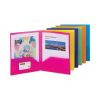 Poly Two-Pocket Folders, 100-Sheet Capacity, 11 x 8.5, Assorted, 6/Pack2
