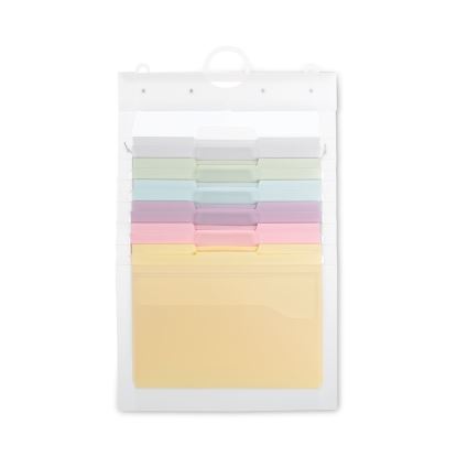 Cascading Wall Organizer, 6 Sections, Letter Size, 14.25" x 24.25", Blue, Clear, Gray, Green, Orange, Pink, Purple1
