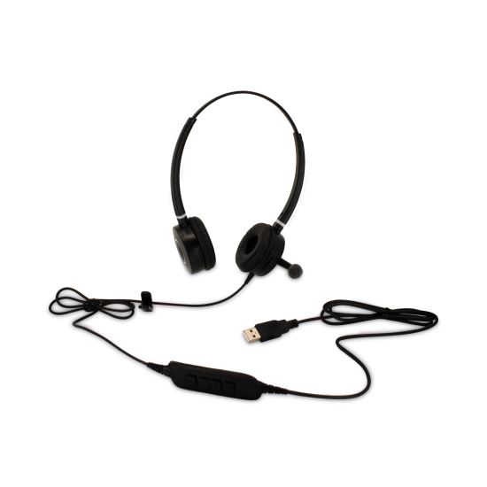 BINAURAL HEADSET WITH USB CONNECTOR AND CONTROLLER, SPARE EAR CUSHION - USE WITH1