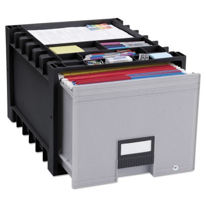 Archive Storage Drawers with Key Lock, Letter Files, 15.25" x 18" x 11.5", Black/Gray1