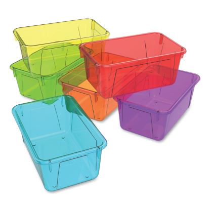 Cubby Bins, Lids Sold Separately, 12.2" x 7.8" x 5.1", Assorted Candy Colors, 5/Carton1