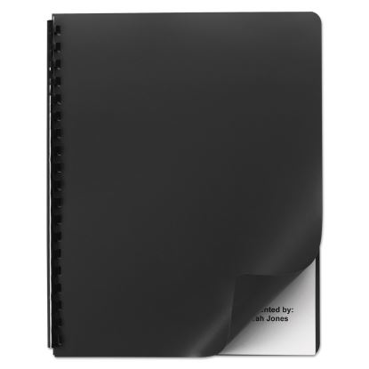 Opaque Plastic Presentation Covers for Binding Systems, Black, 11.25 x 8.75, Unpunched, 25/Pack1