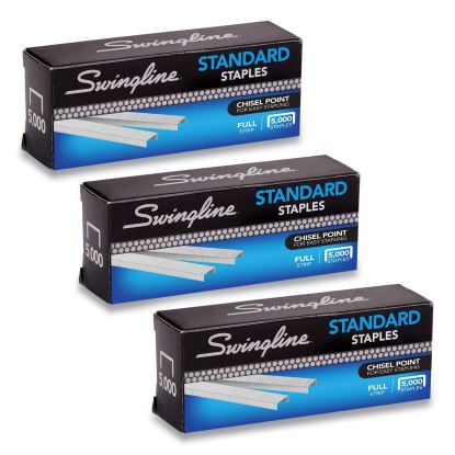 S.F. 1 Standard Staples, 0.25" Leg, 0.5" Crown, Steel, 5,000/Box, 3 Boxes/Pack1