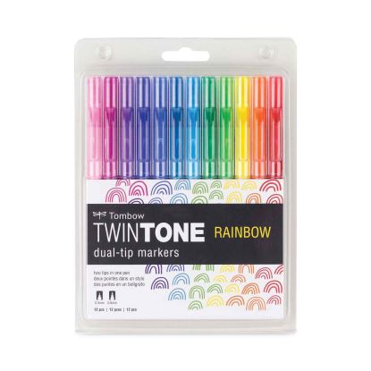 TwinTone Dual-Tip Markers, Bold/Extra-Fine Tips, Assorted Colors, Dozen1