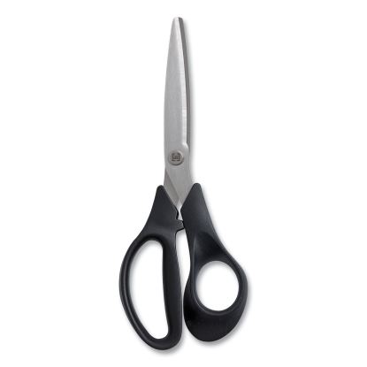 Stainless Steel Scissors, 7" Long, 2.64" Cut Length, Black Straight Handle1