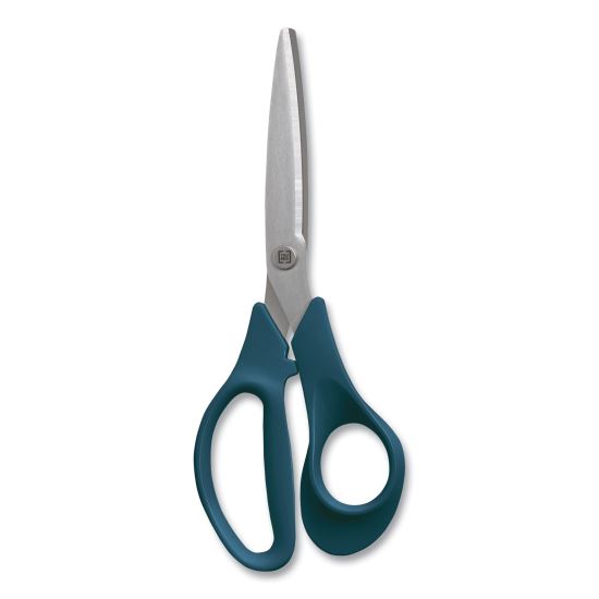 Stainless Steel Scissors, 8" Long, 3.58" Cut Length, Green Straight Handle1