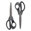 Non-Stick Titanium-Coated Scissors, 8" Long, 3.86" Cut Length, Gun-Metal Gray Blades, Gray/Black Straight Handle, 2/Pack2