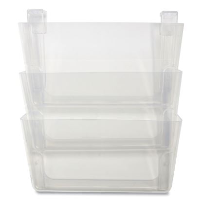 Unbreakable Plastic Wall File, 3 Sections, Letter Size, 13" x 3.74" x 15.03", Clear1