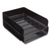 Front-Load Stackable Plastic Document Tray, 1 Section, Letter-Size, 9.81 x 12.56 x 3.01, Black, 2/Pack2