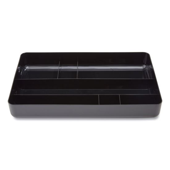 Deep Plastic Drawer Organizer, Seven Compartment, 9.13 x 14.13 x 2.04, Black1