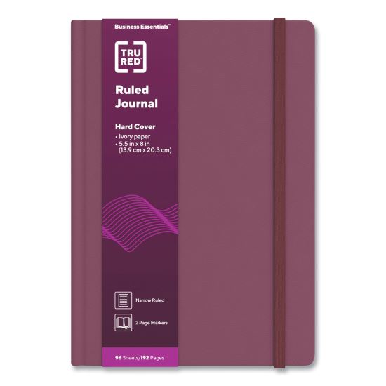 Hardcover Business Journal, 1 Subject, Narrow Rule, Purple Cover, 8 x 5.5, 96 Sheets1