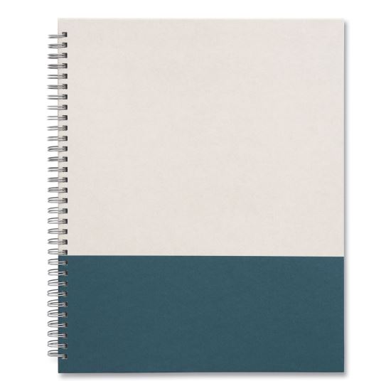 Wirebound Hardcover Notebook, 1 Subject, Narrow Rule, Gray/Teal Cover, 11 x 8.5, 80 Sheets1