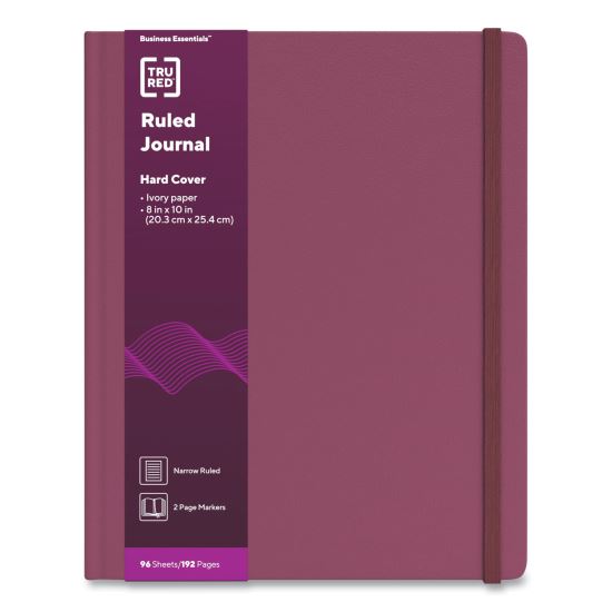 Hardcover Business Journal, 1 Subject, Narrow Rule, Purple Cover, 10 x 8, 96 Sheets1