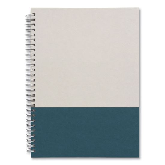 Wirebound Hardcover Notebook, 1 Subject, Narrow Rule, Gray/Teal Cover, 9.5 x 6.5, 80 Sheets1