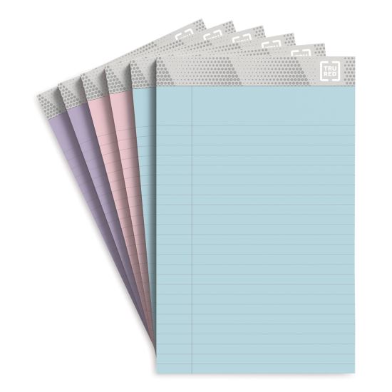 Notepads, Narrow Rule, 50 Assorted Pastel-Color 5 x 8 Sheets, 6/Pack1