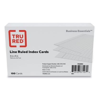 Index Cards, Ruled, 3 x 5, White, 100/Pack1