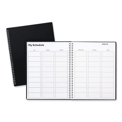 Weekly Teacher Planner, Two-Page Spread (Nine Classes), 11 x 8.5, Black Cover1