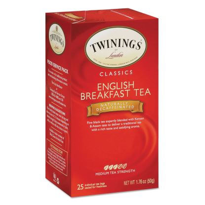 Tea Bags, English Breakfast Decaf, 1.76 oz, 25/Box1