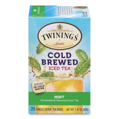 Cold Brew Iced Tea Bags, Mint, 0.07 oz Tea Bag, 20/Box1