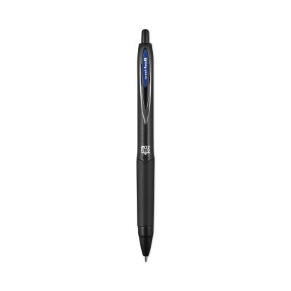 207 Plus+ Gel Pen, Retractable, Medium 0.7 mm, Blue Ink, Black Barrel, Dozen1